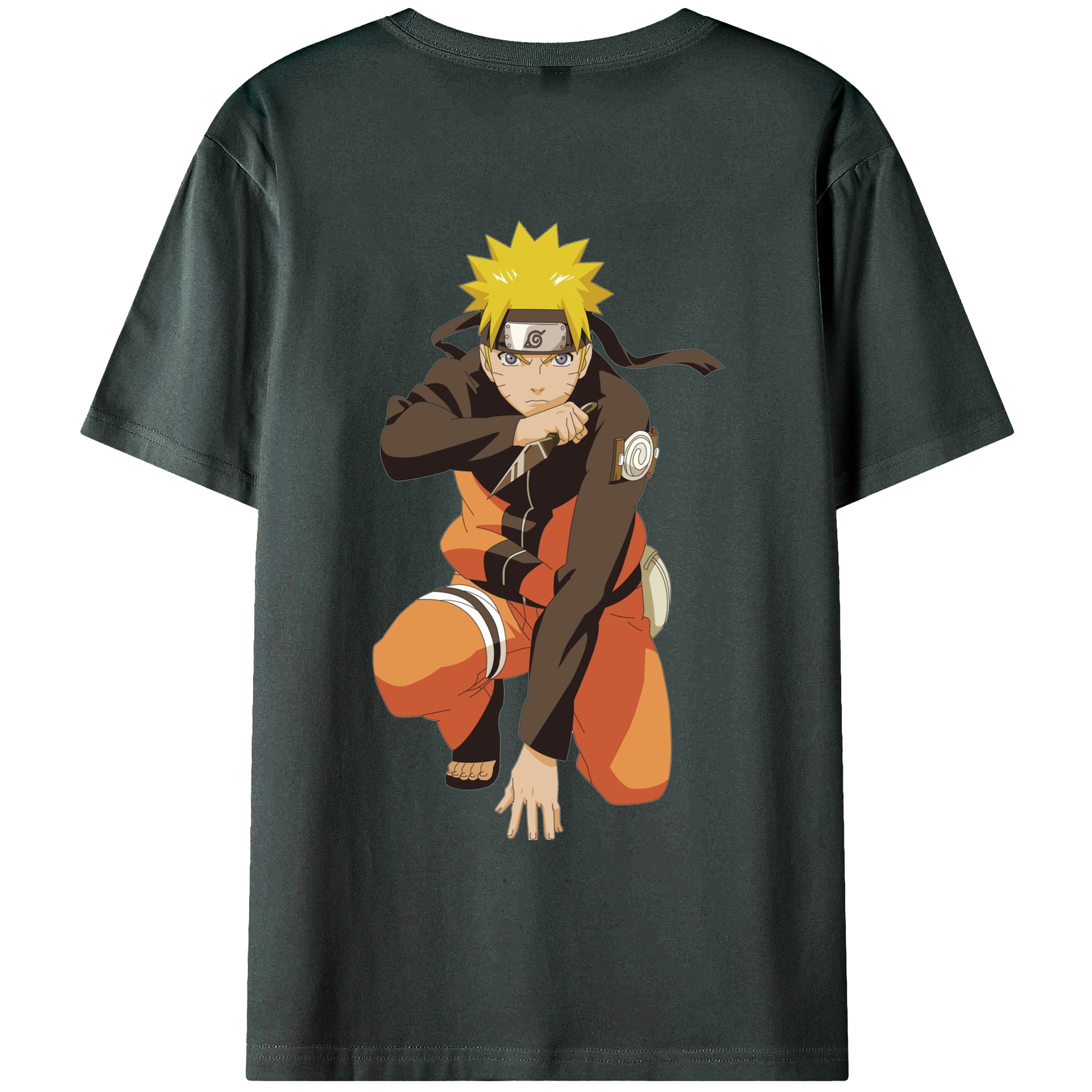 （画像用） NARUTO -ナルト- うずまき ナルト Uzumaki Naruto 綿100％ メンズ半袖Tシャツ（バックプリント） 通気性